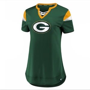 NWT Fanatics Licensed NFL Green Bay Packers Team Athena Jersey S Gold